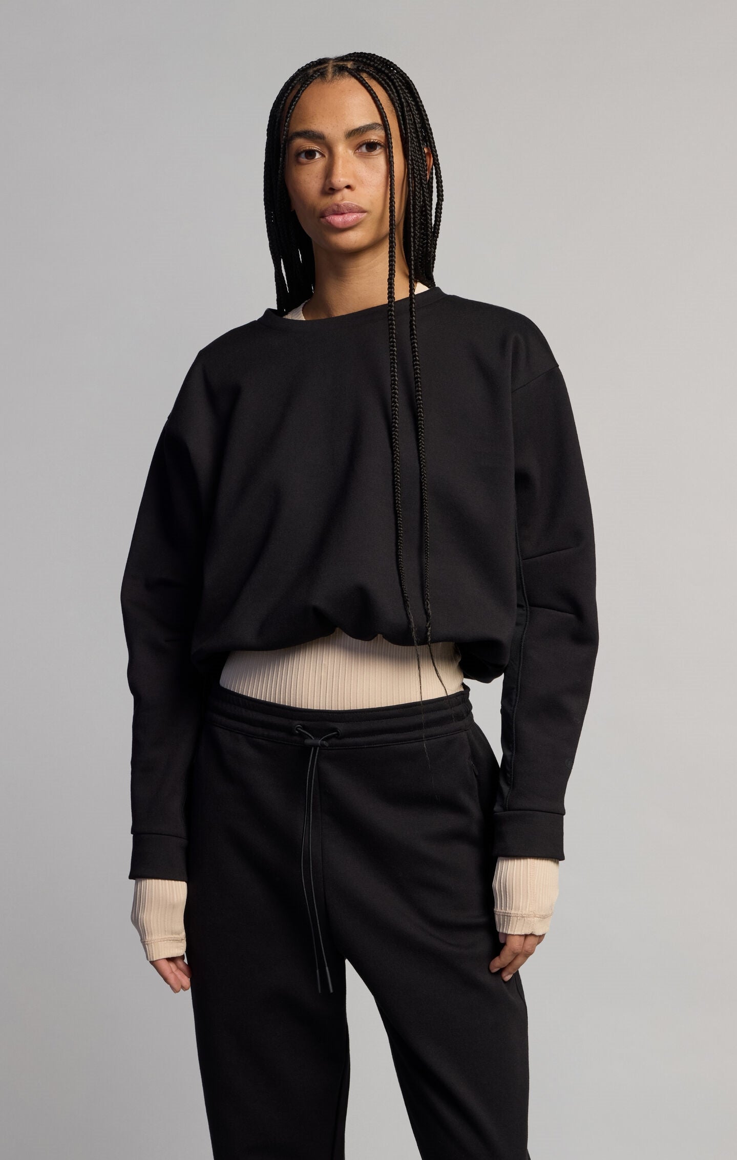 Damen-Sweatshirt aus Stretch-Interlock C-Tech