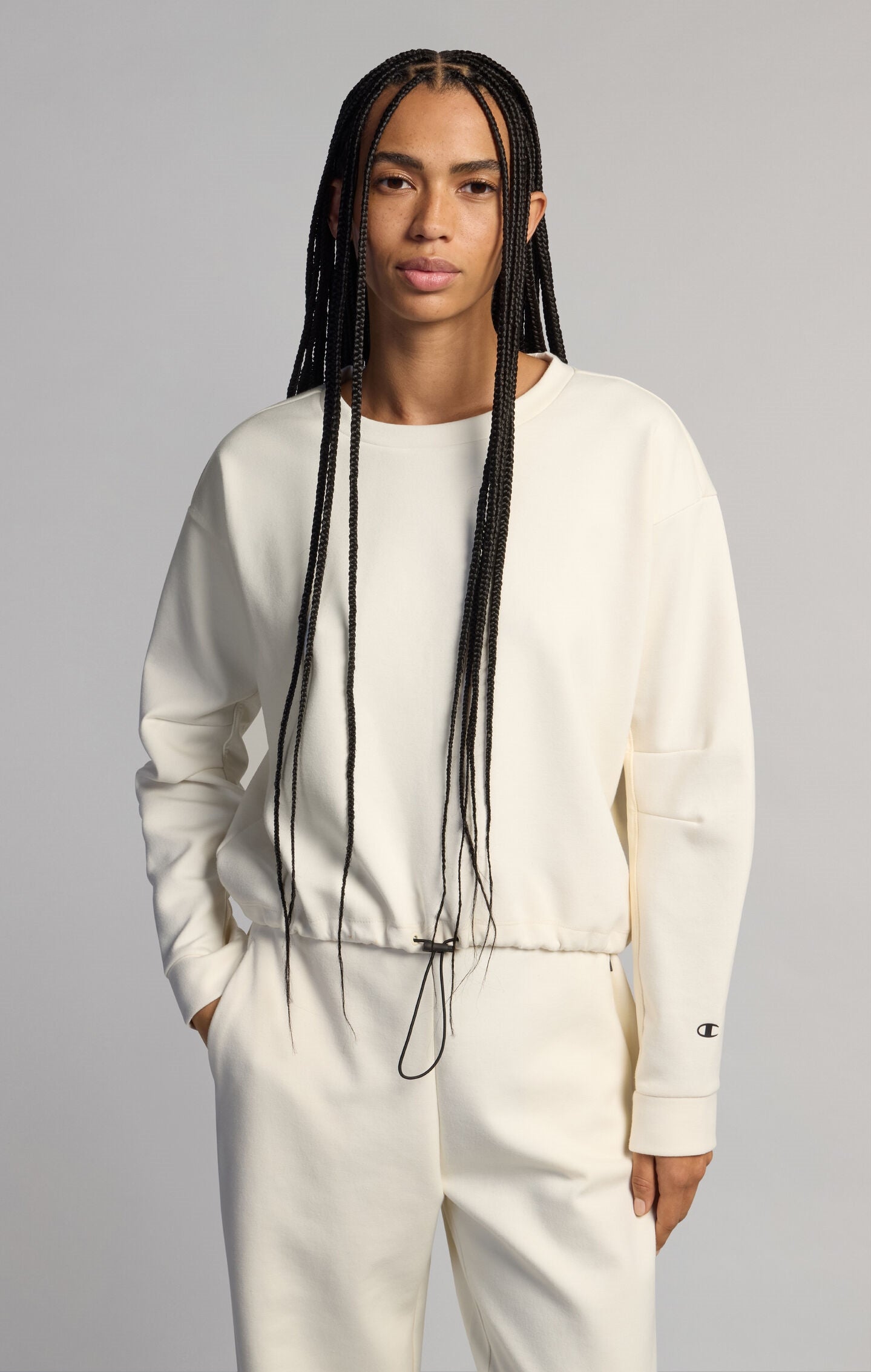 Damen-Sweatshirt aus Stretch-Interlock C-Tech