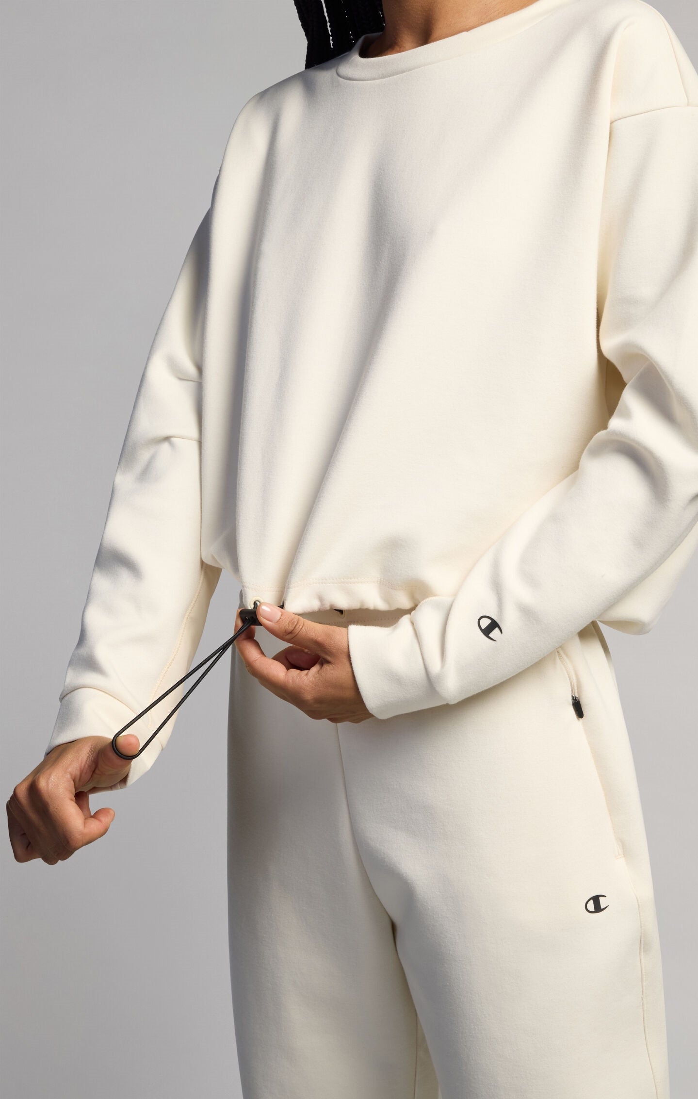 Damen-Sweatshirt aus Stretch-Interlock C-Tech