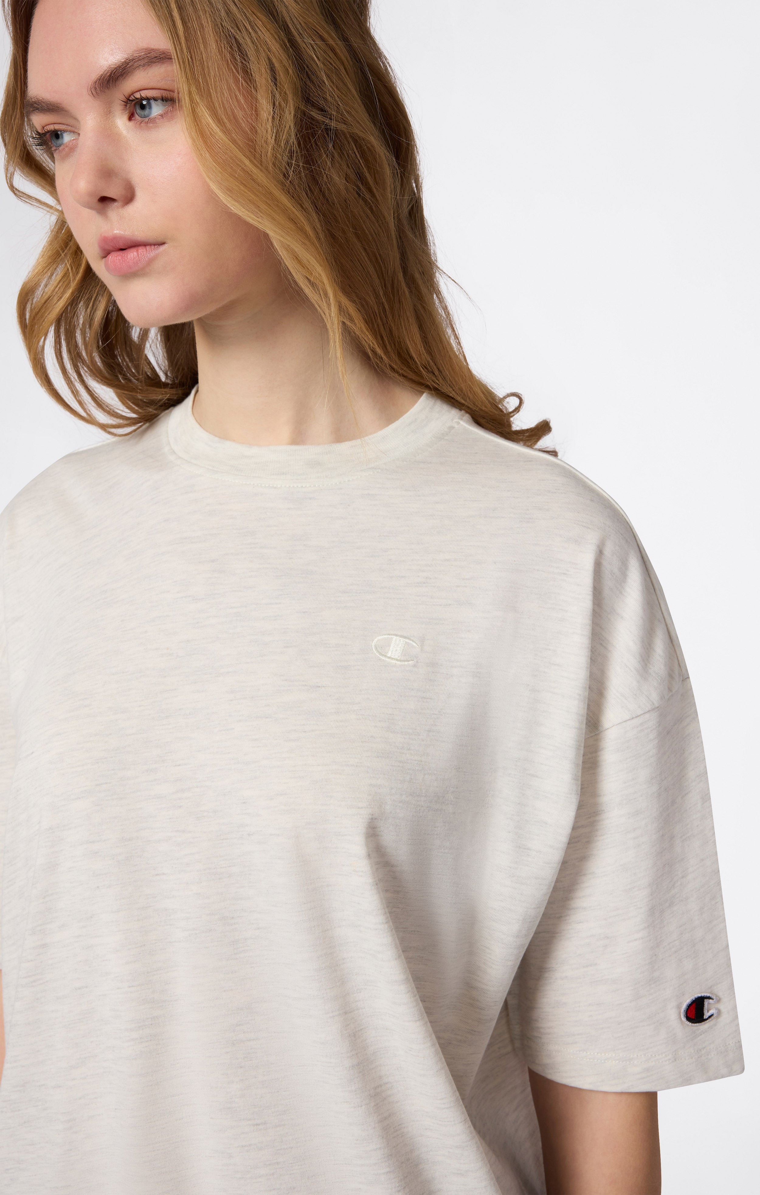 Damen Oversized Fit Leichte Kurzarm T-Shirt Icons