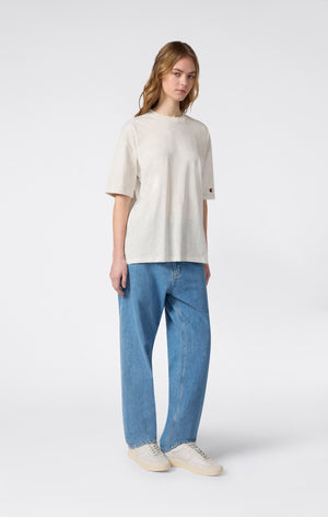 Damen Oversized Fit Leichte Kurzarm T-Shirt Icons