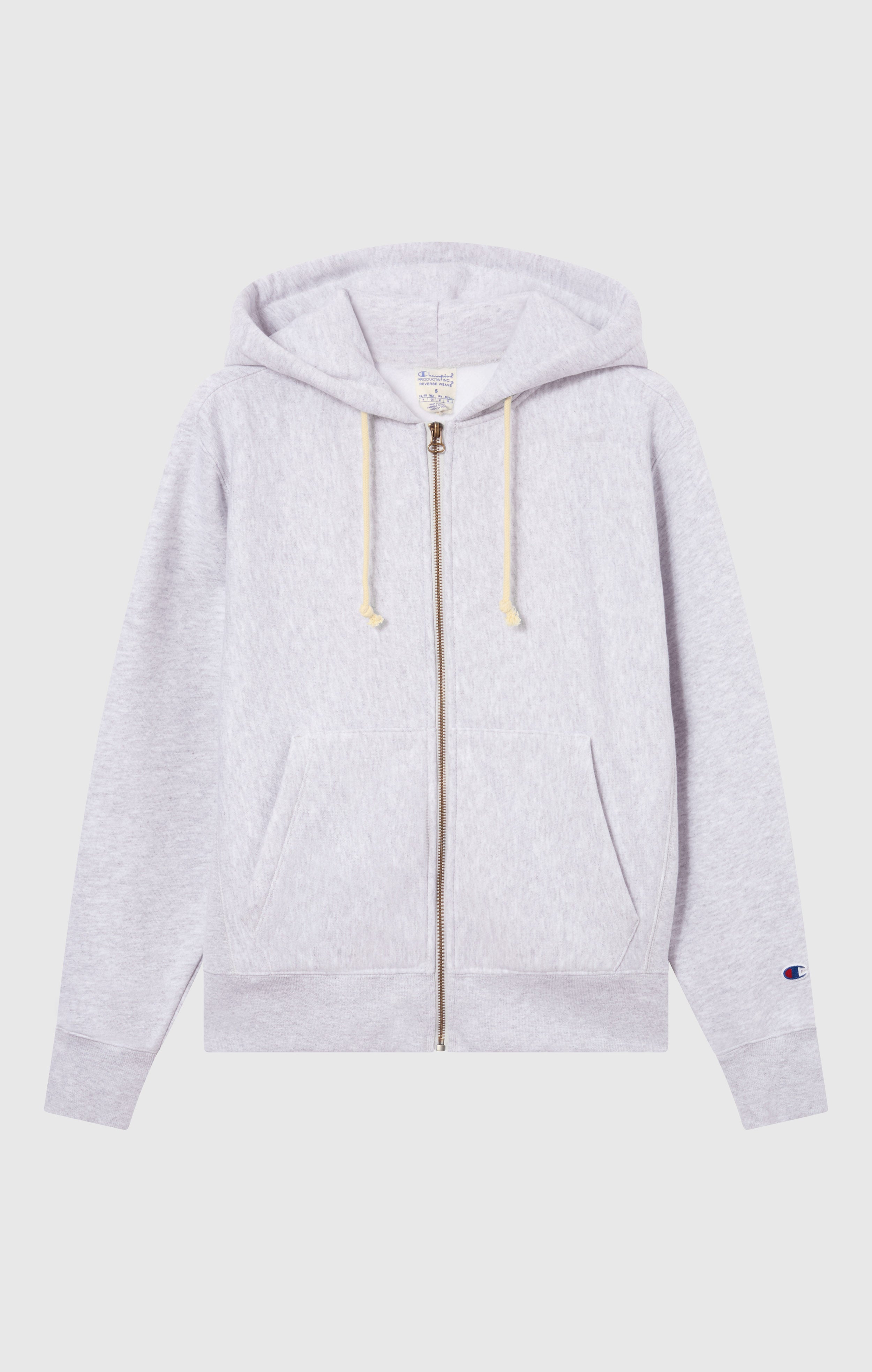 Felpa con Cappuccio Pesante Full Zip e Interno Felpato da Donna Reverse Weave