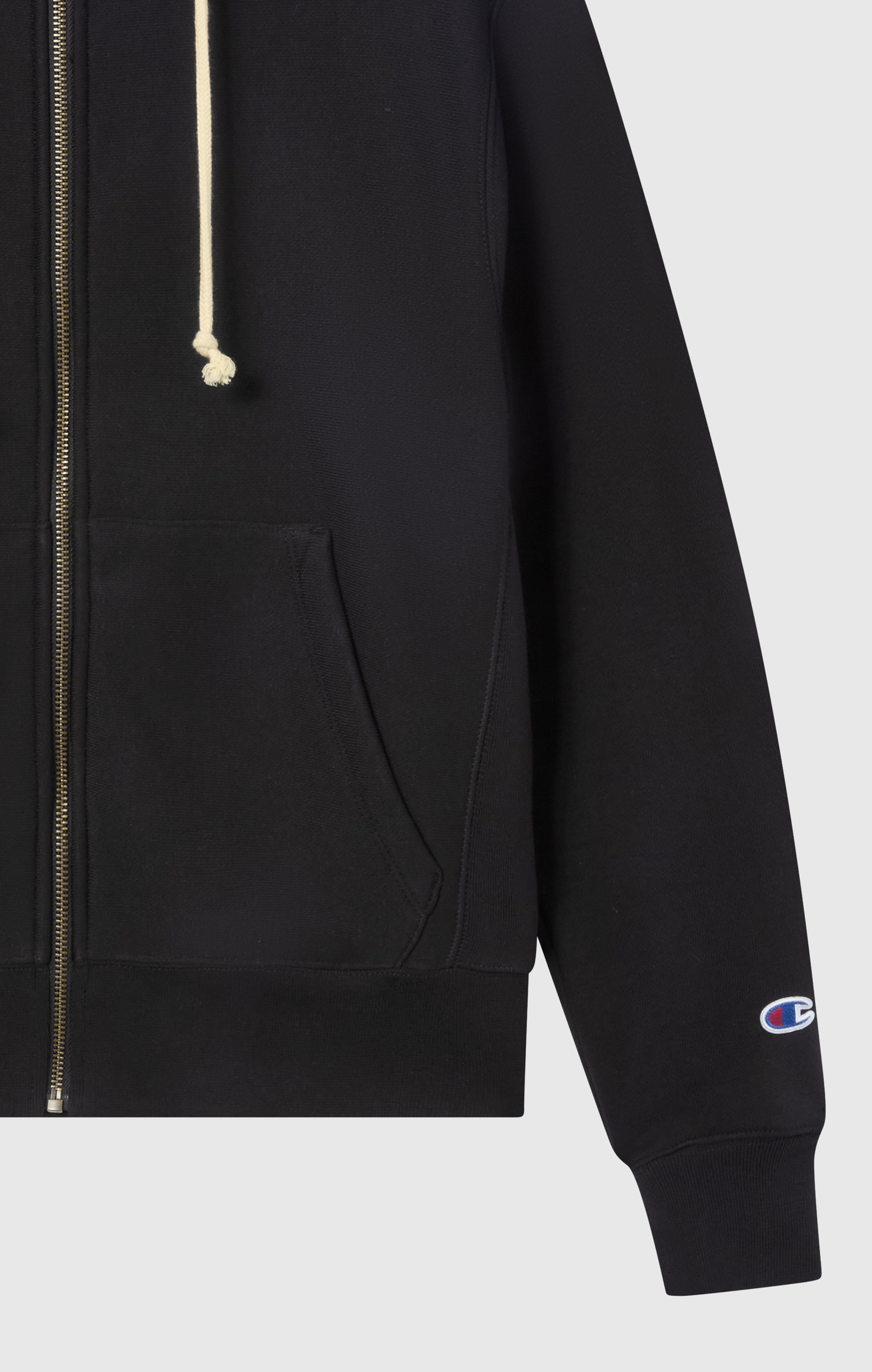 Felpa con Cappuccio Pesante Full Zip e Interno Felpato da Donna Reverse Weave