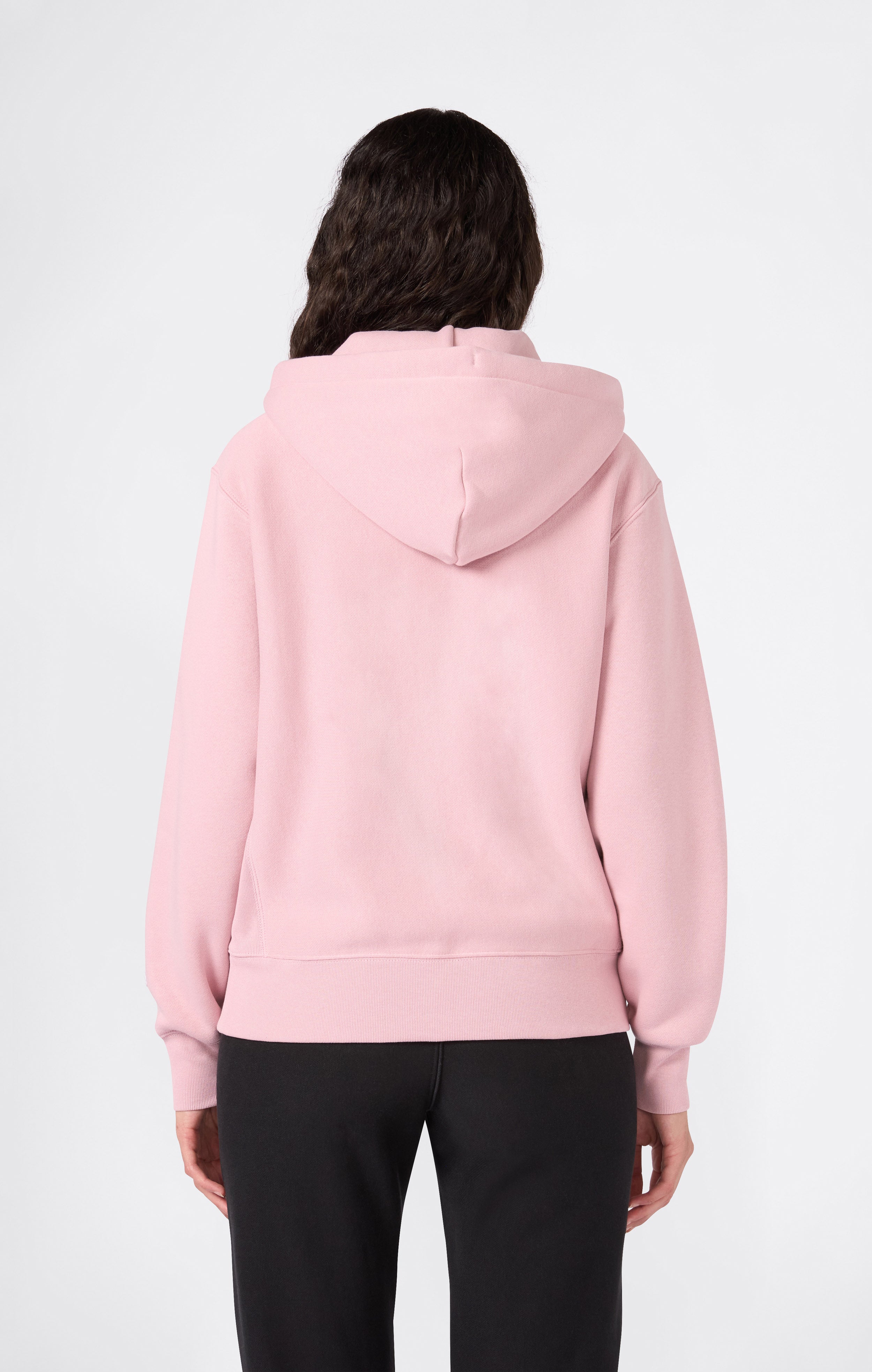 Felpa con Cappuccio Pesante Full Zip e Interno Felpato da Donna Reverse Weave