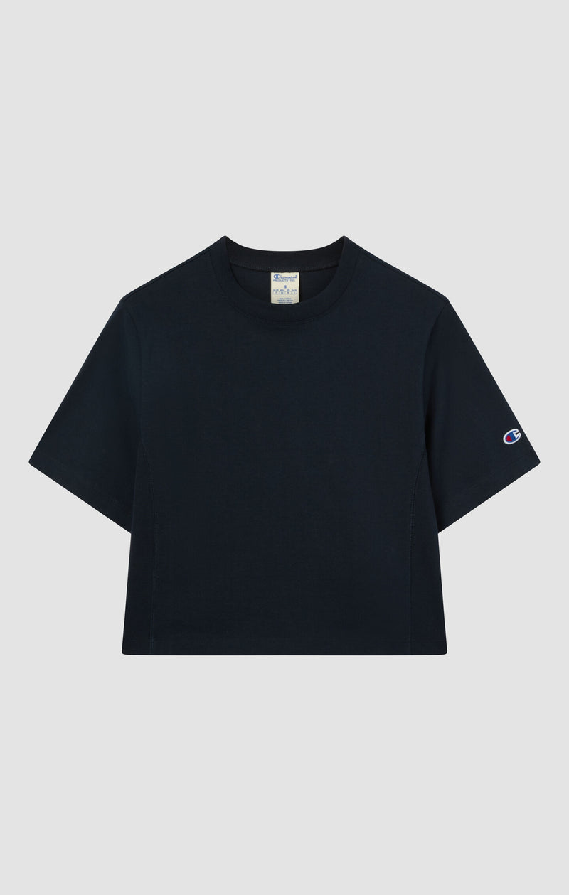 Camiseta Cropped de Mujer en Jersey de Algodón Pesado