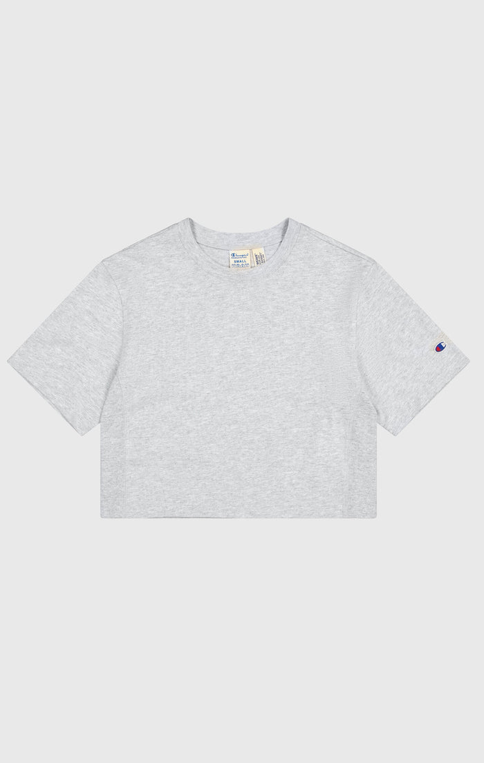 T-shirt Cropped Femme en Jersey de Coton Épais