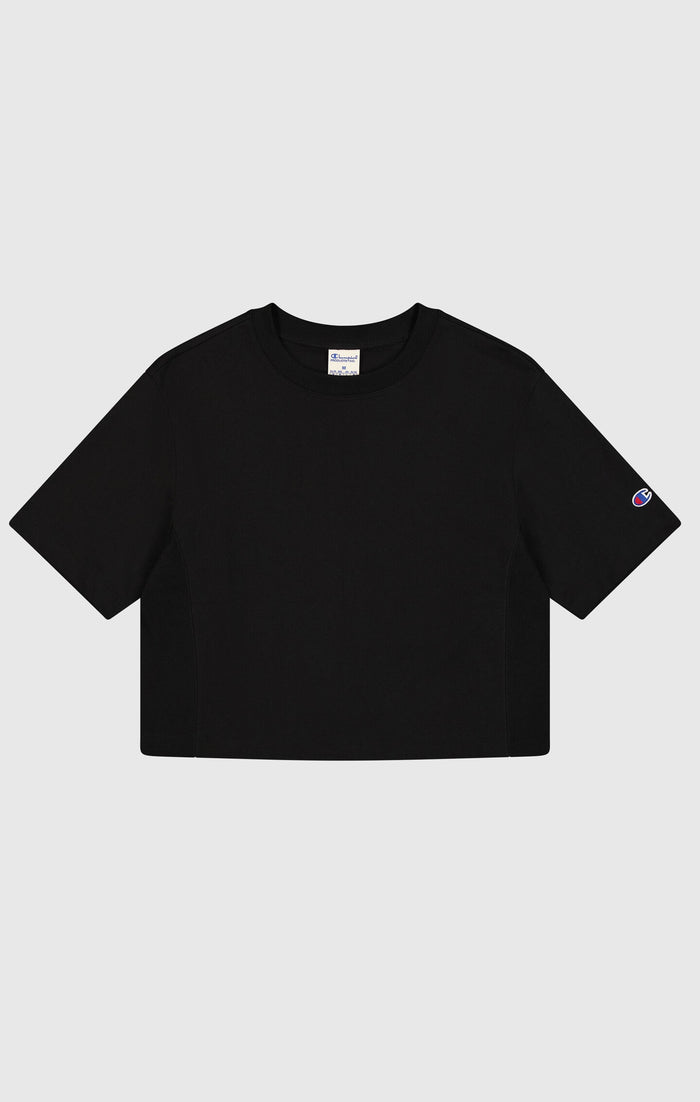 T-shirt Cropped Femme en Jersey de Coton Épais