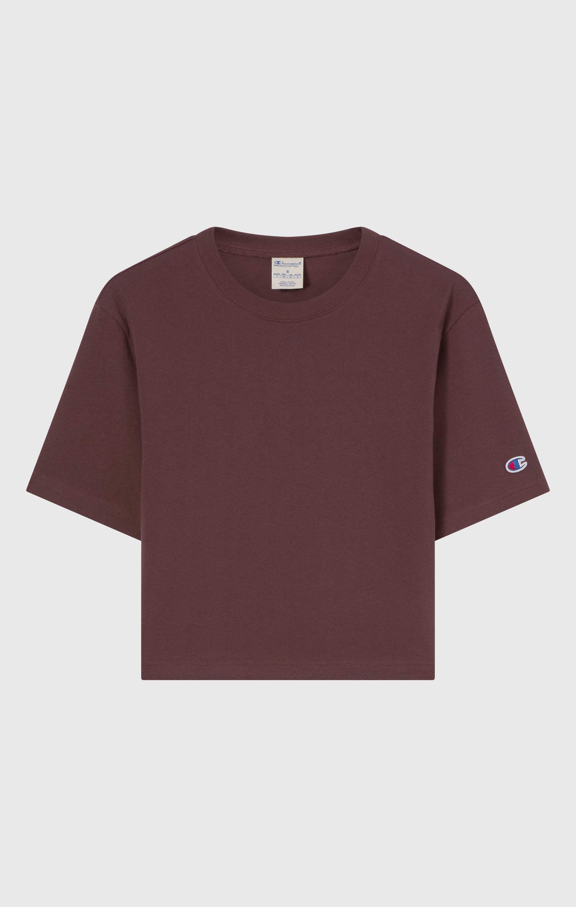 T-shirt Cropped Femme en Jersey de Coton Épais
