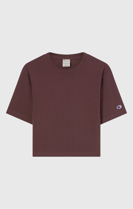 Cropped Damen-T-Shirt aus Schwerem Baumwolljersey