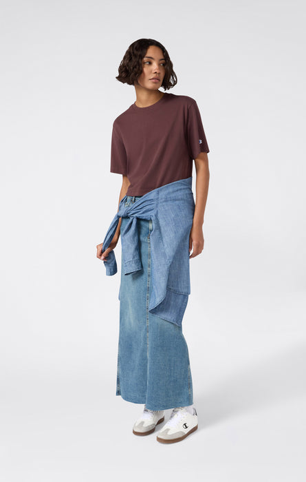 Cropped Women's T-Shirt in Heavy Cotton Jersey