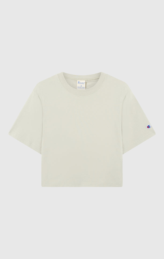 T-shirt Cropped Femme en Jersey de Coton Épais