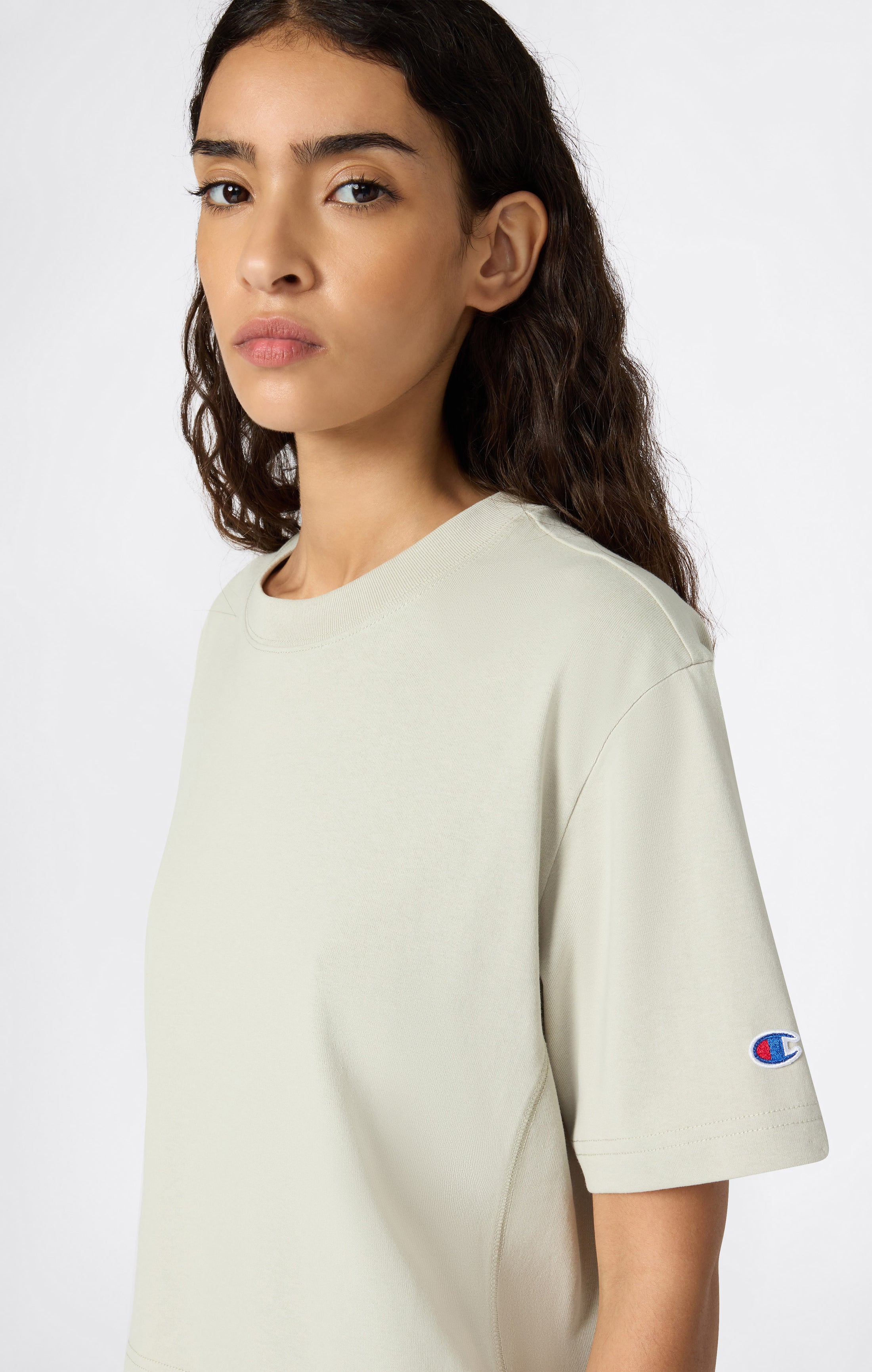 Cropped Women's T-Shirt in Heavy Cotton Jersey