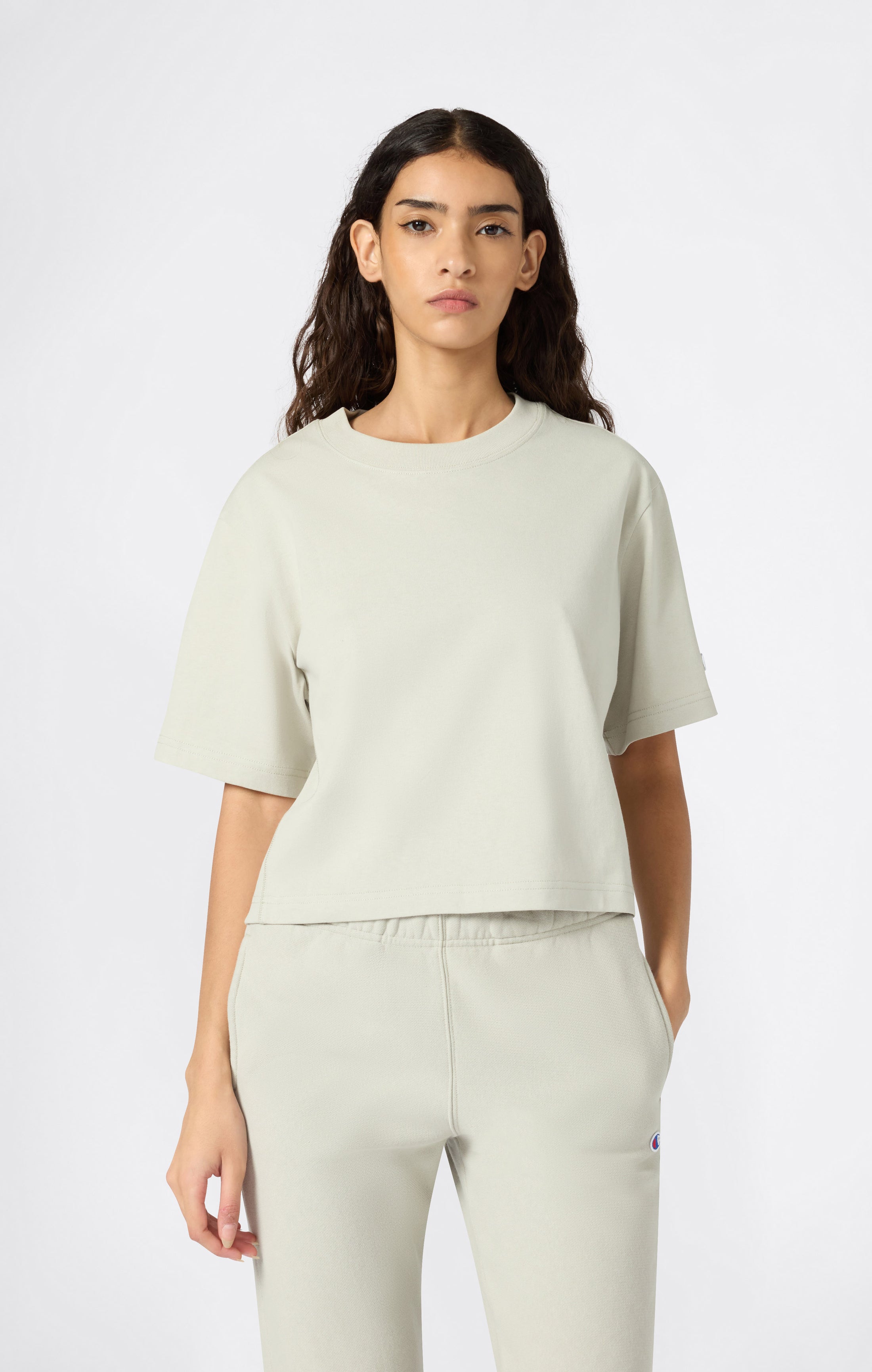 Cropped Women's T-Shirt in Heavy Cotton Jersey