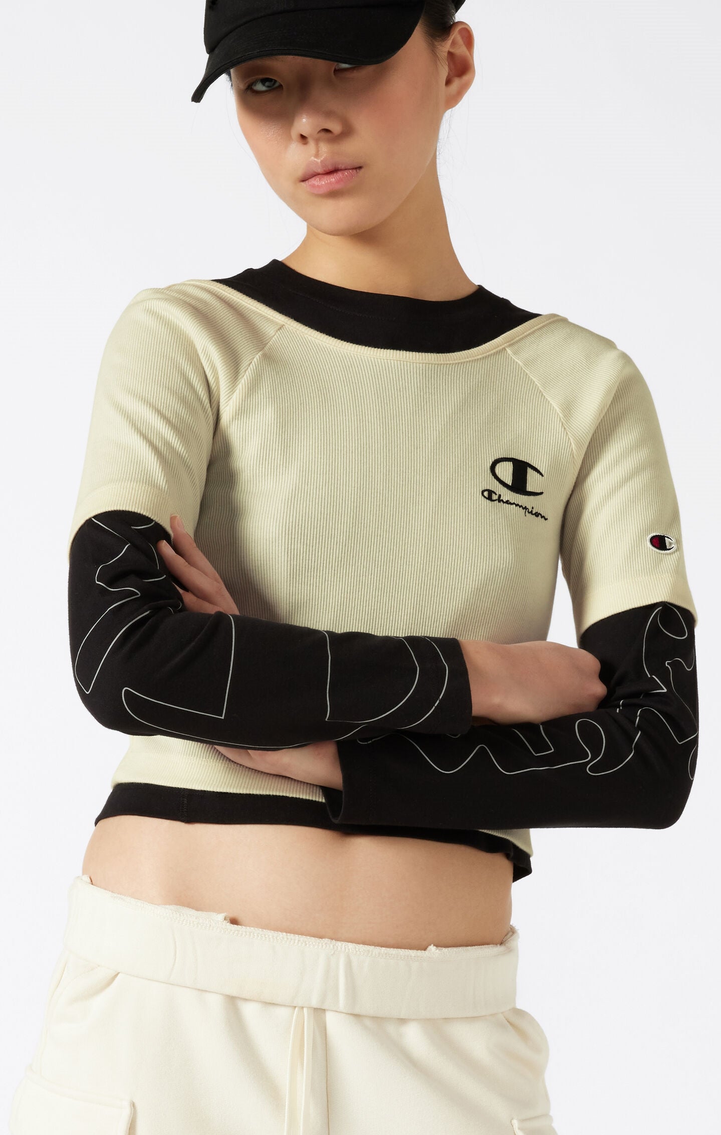 T-shirt raccourci aspect délavé Icons - Femmes