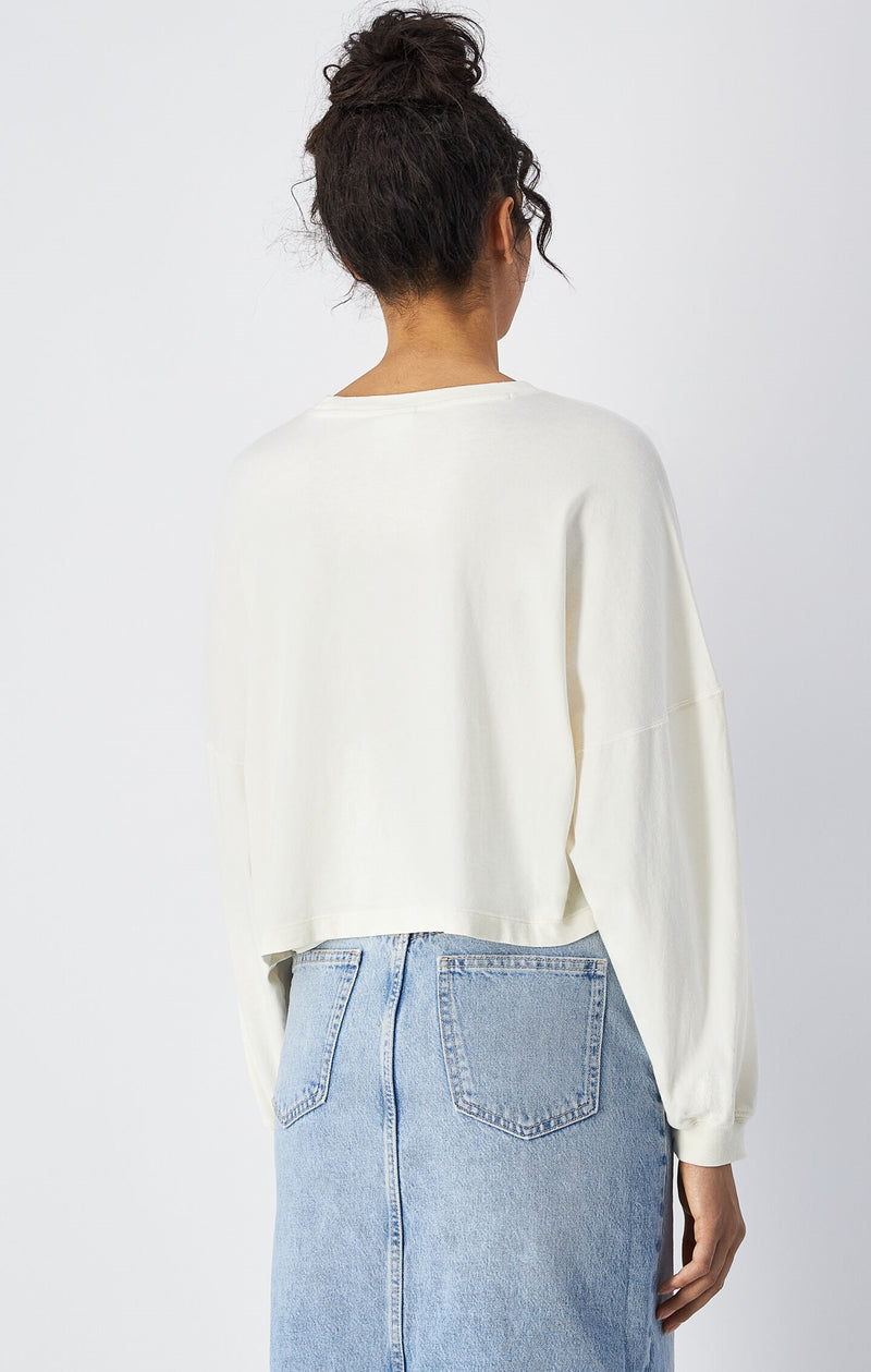 T-shirt à manches longues aspect délavé - Femmes
