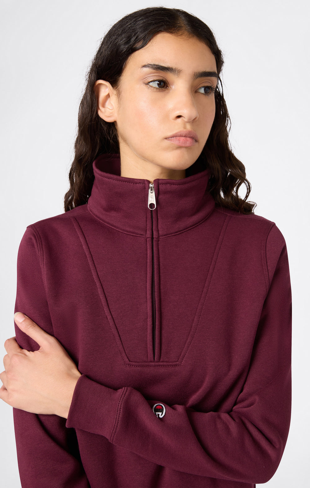 Sweat Demi-Zip À Intérieur Gratté Icons Pour Femme