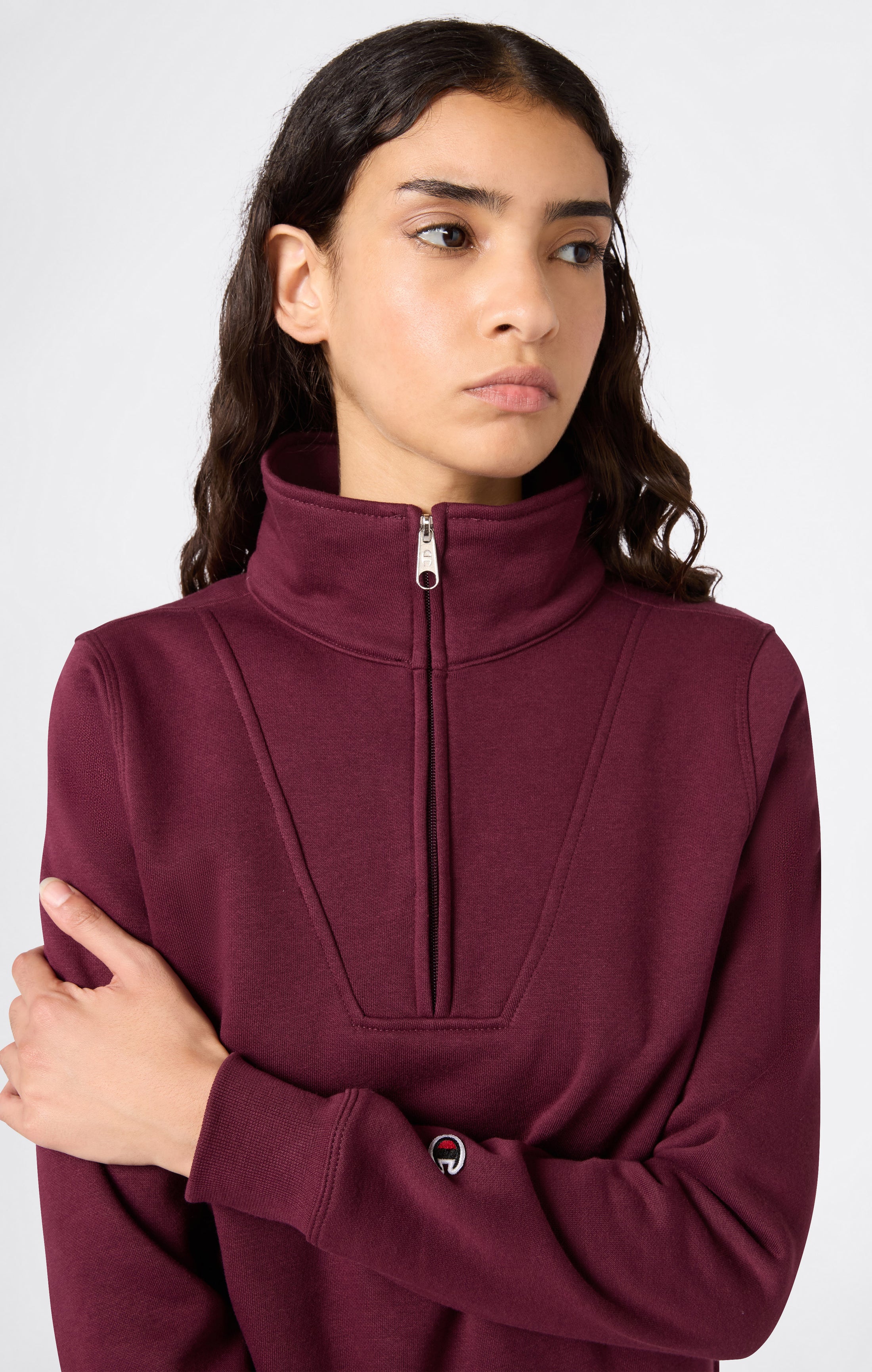 Sweat Demi-Zip À Intérieur Gratté Icons Pour Femme