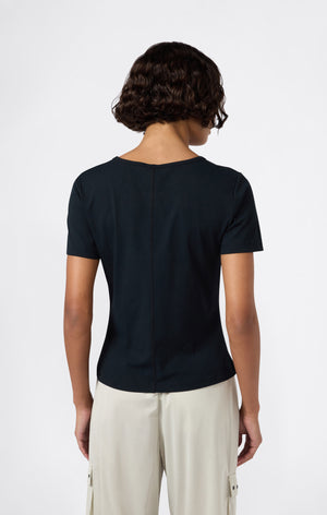 T-shirt Femme Côtelée Coupe Slim C-Tech