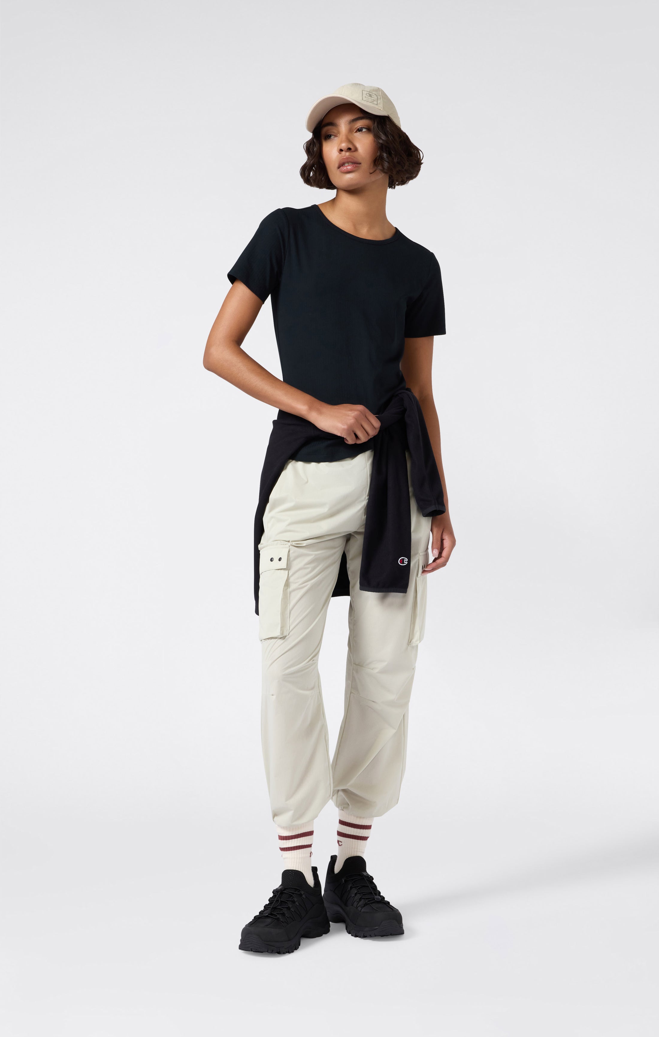 T-shirt Femme Côtelée Coupe Slim C-Tech