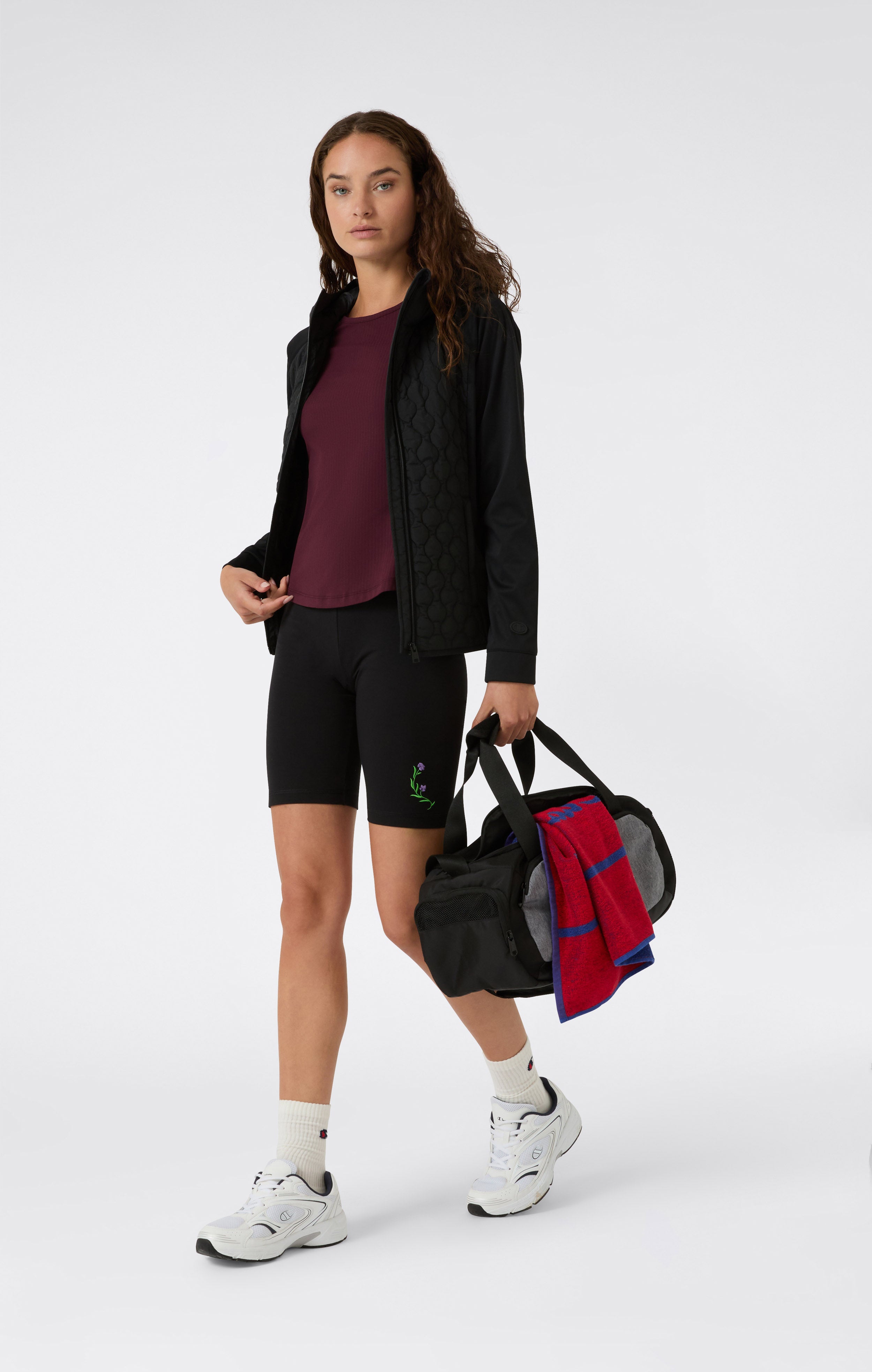 Damen T-Shirt aus Rippstoff, Slim Fit, C-Tech