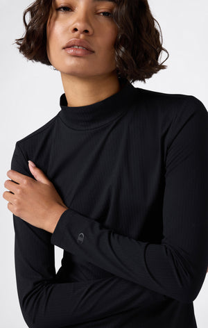 T-shirt a Maniche Lunghe da Donna a Costine Slim Fit C-Tech