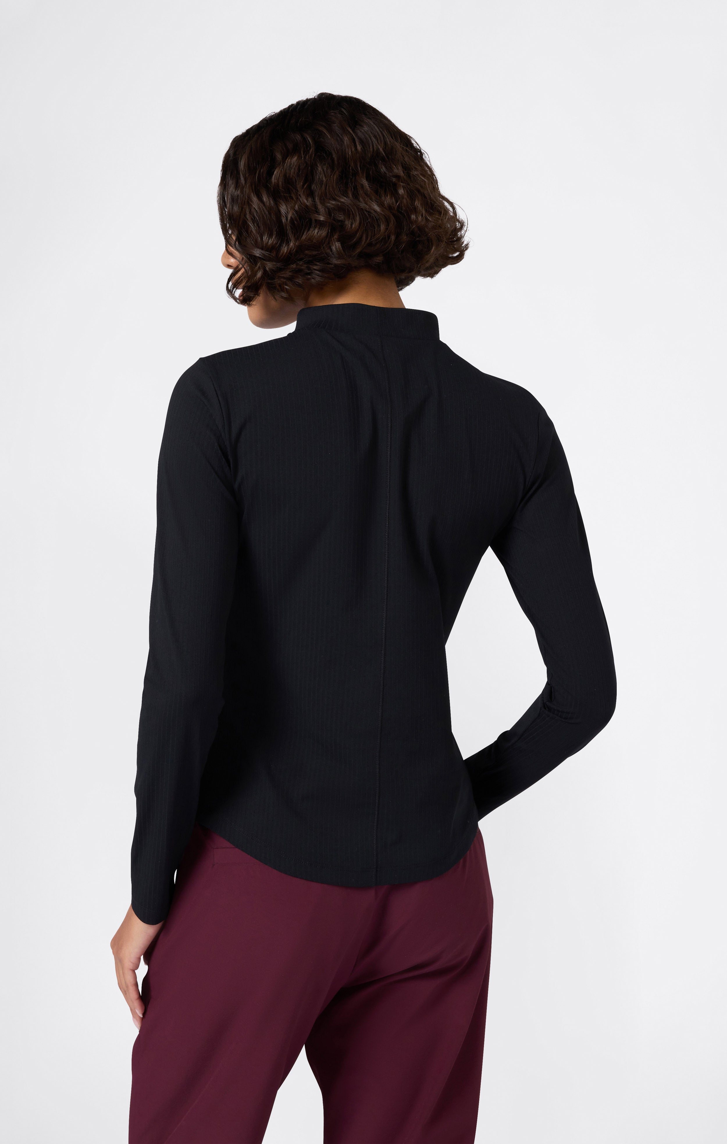 T-shirt a Maniche Lunghe da Donna a Costine Slim Fit C-Tech