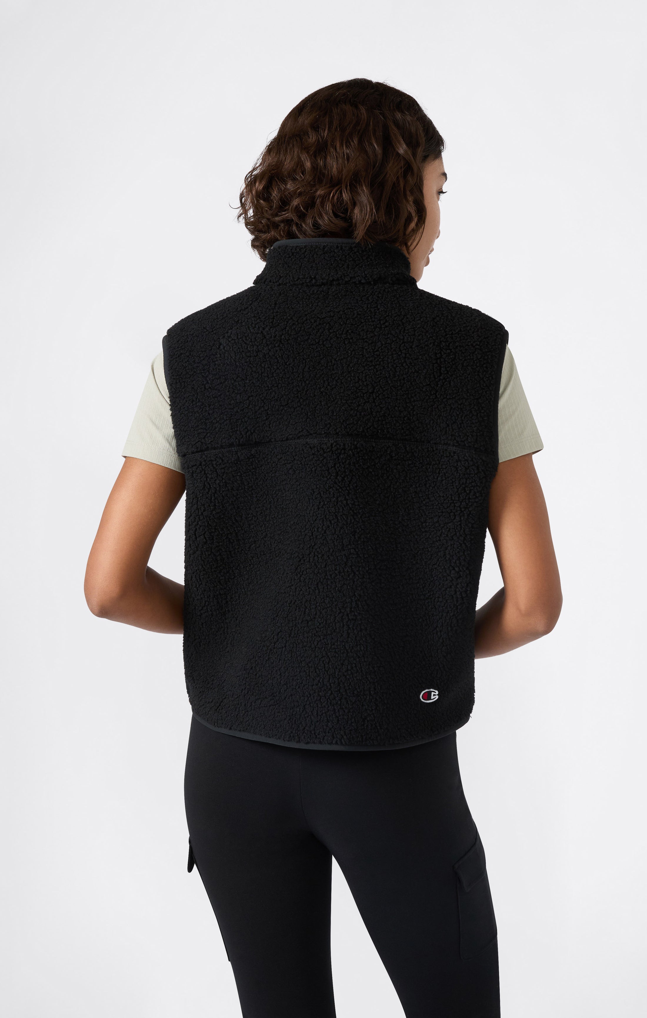 Damen-Slim-Fit-Polar-Teddy-Weste