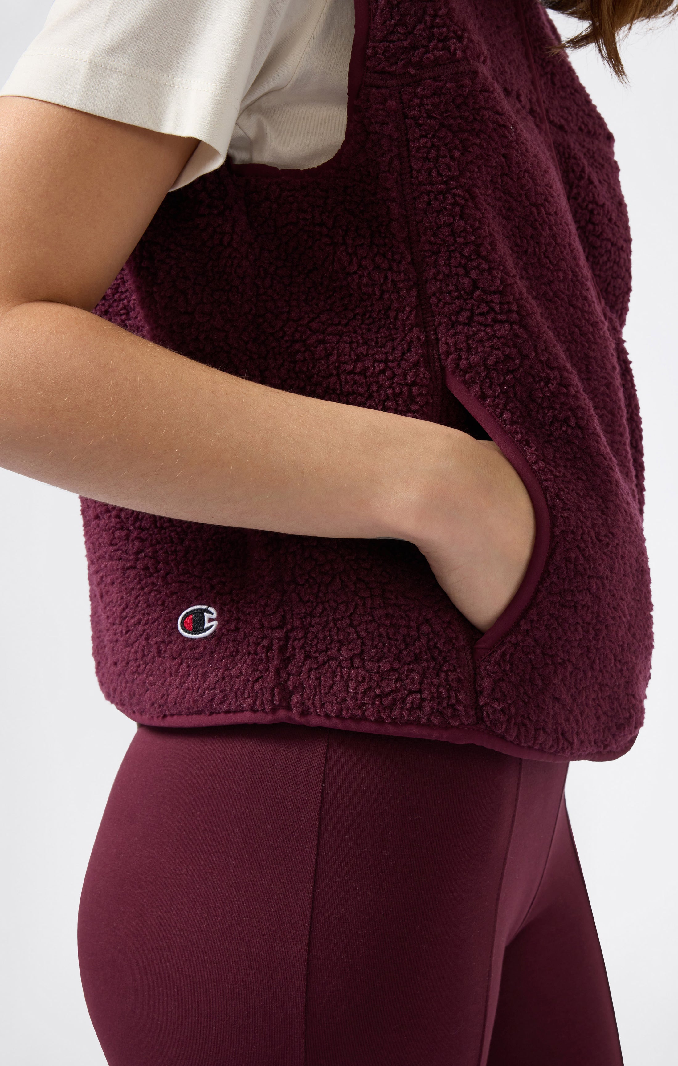 Damen-Slim-Fit-Polar-Teddy-Weste