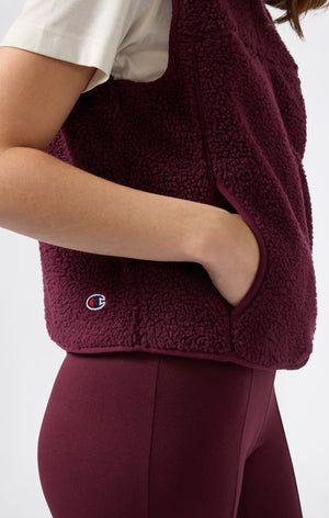 Damen-Slim-Fit-Polar-Teddy-Weste