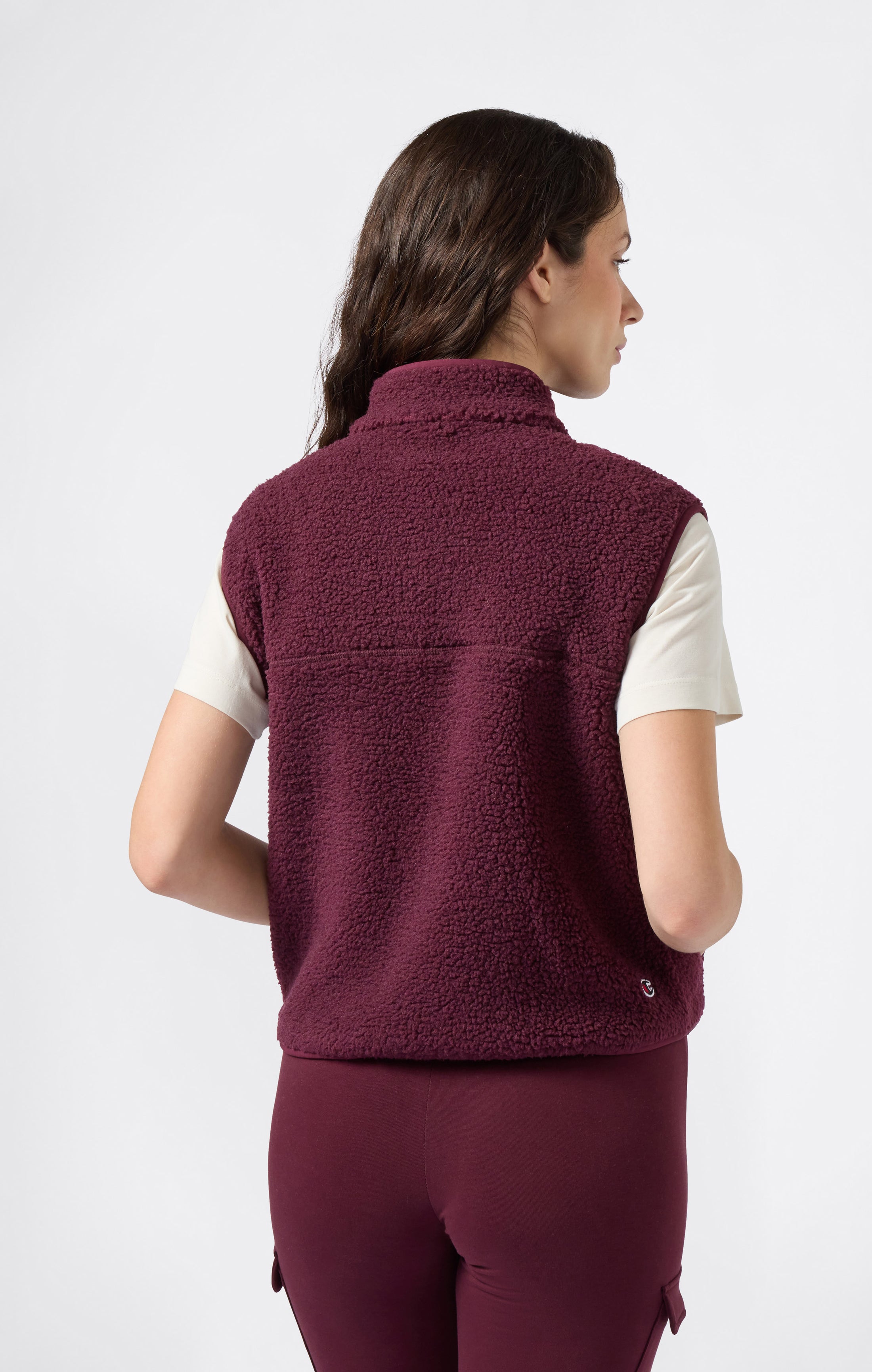 Damen-Slim-Fit-Polar-Teddy-Weste