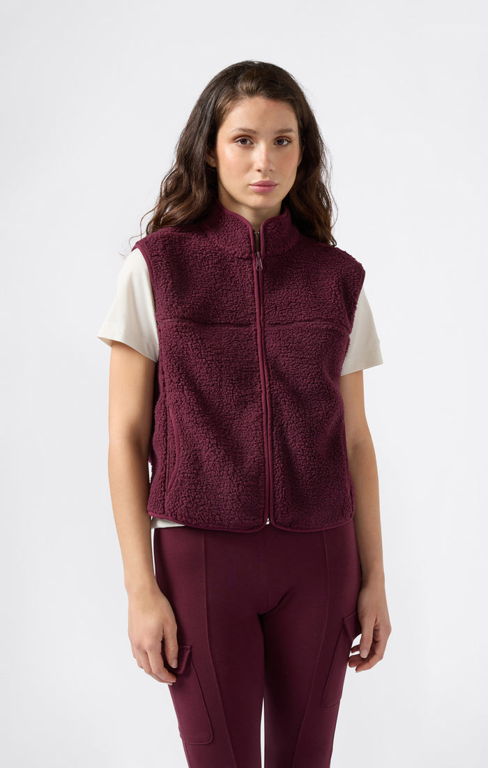 Gilet sans manches en Polar Teddy Slim Fit pour Femme
