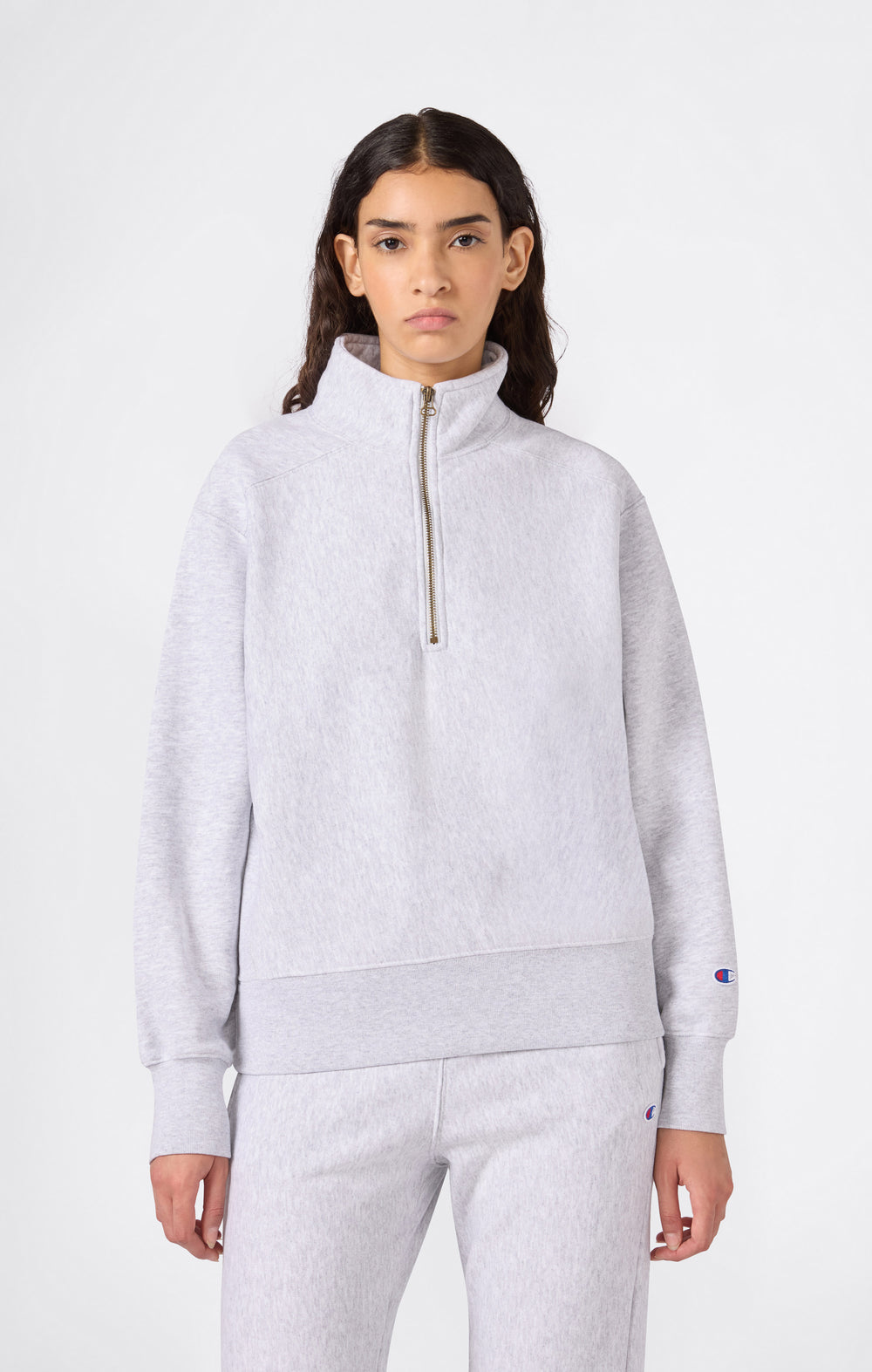 REVERSE WEAVE Sweatshirt mit Halb-Reißverschluss für Damen mit angerautem Innenmaterial