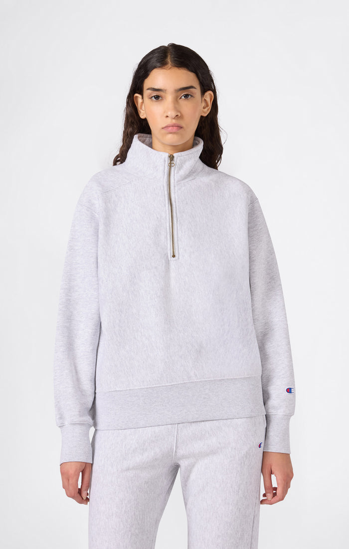 REVERSE WEAVE Sweatshirt mit Halb-Reißverschluss für Damen mit angerautem Innenmaterial