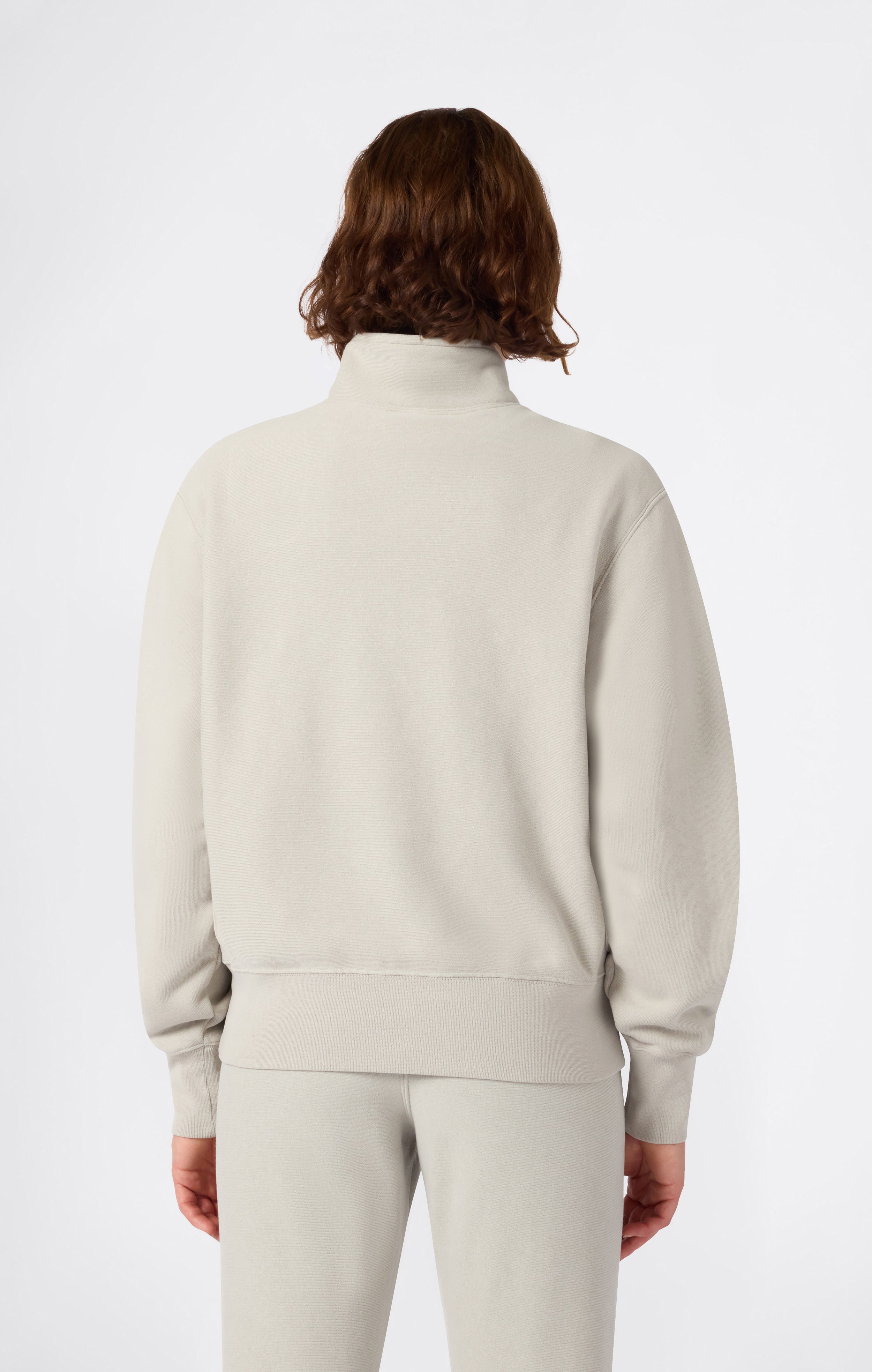 Felpa Pesante con Mezza Zip e Interno Felpato da Donna Reverse Weave