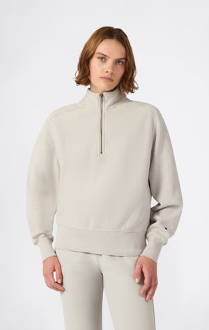 Felpa Half Zip da Donna con interno felpato REVERSE WEAVE