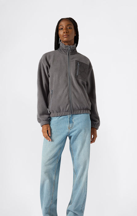 Damen-Fleecejacke mit durchgehendem Reißverschluss