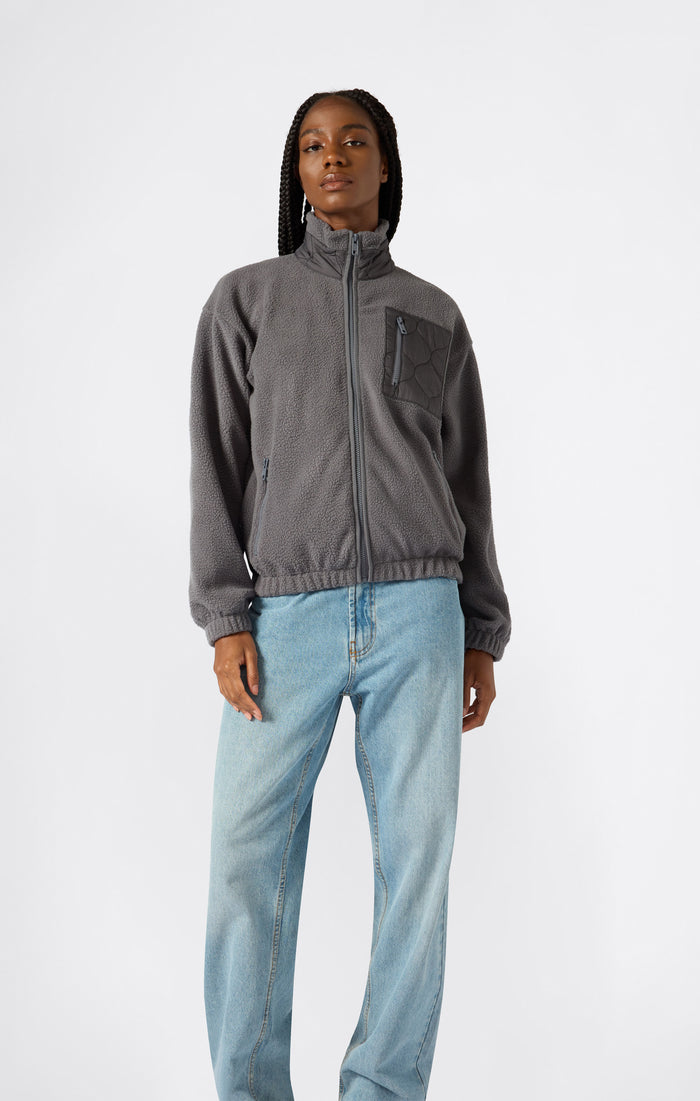 Damen-Fleecejacke mit durchgehendem Reißverschluss