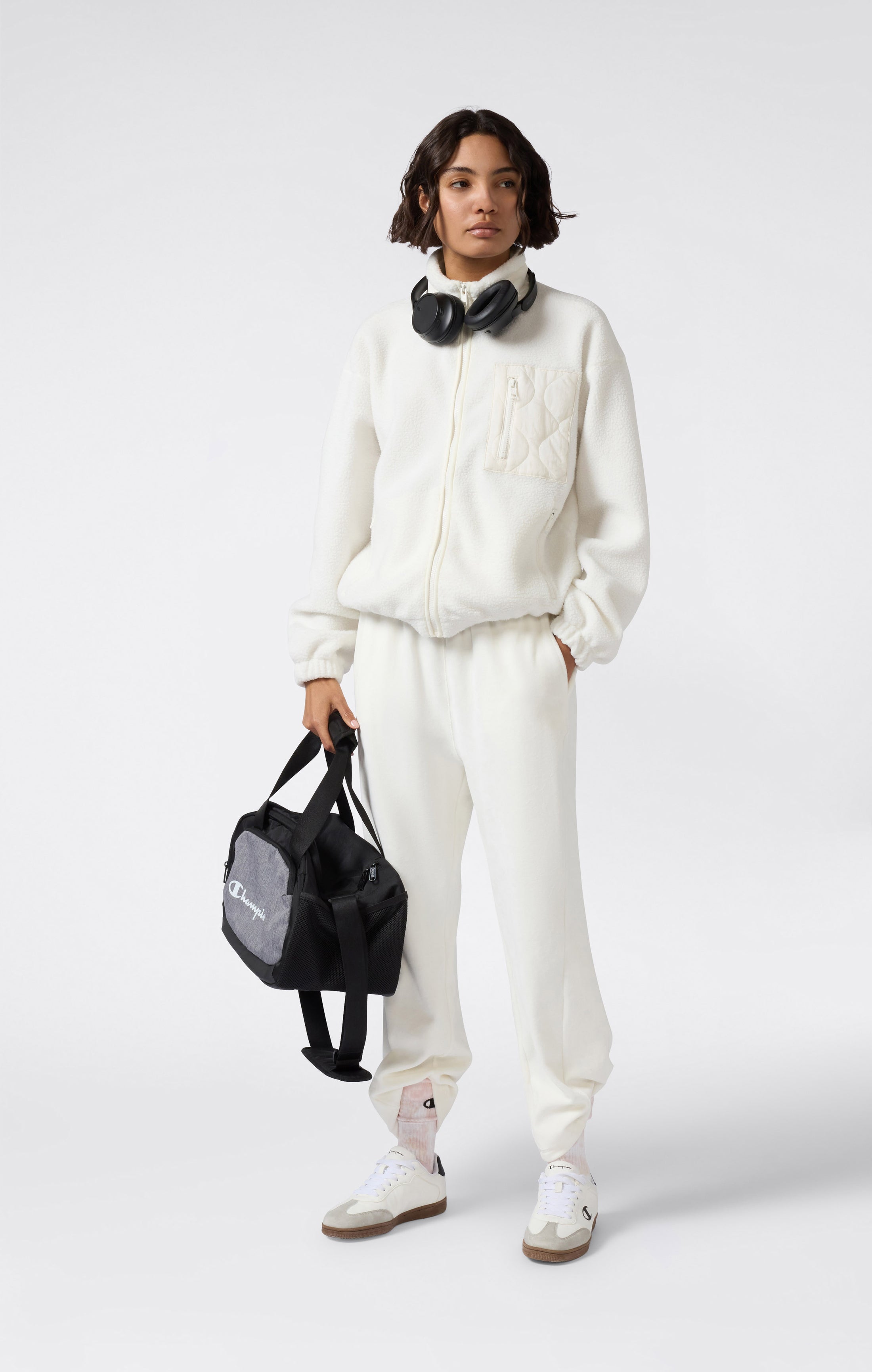 Giacca in pile con zip intera da donna