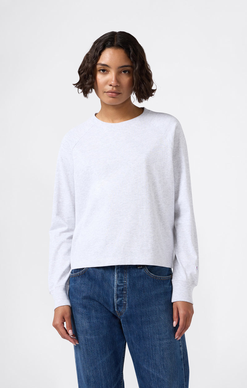 Camiseta de Manga Larga REVERSE WEAVE para Mujer Gris claro rwss