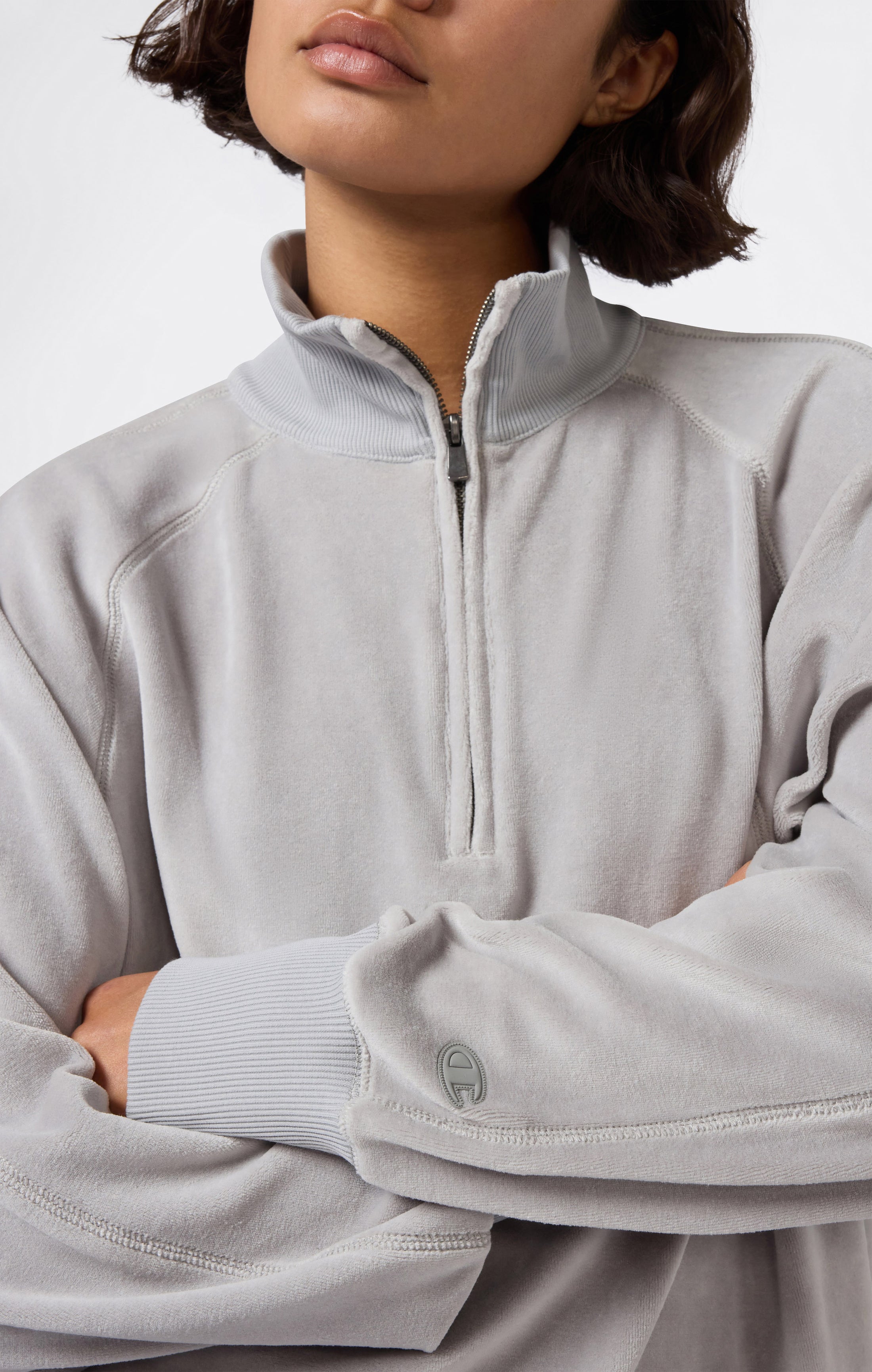 Women's Velour Half Zip Sweatshirt