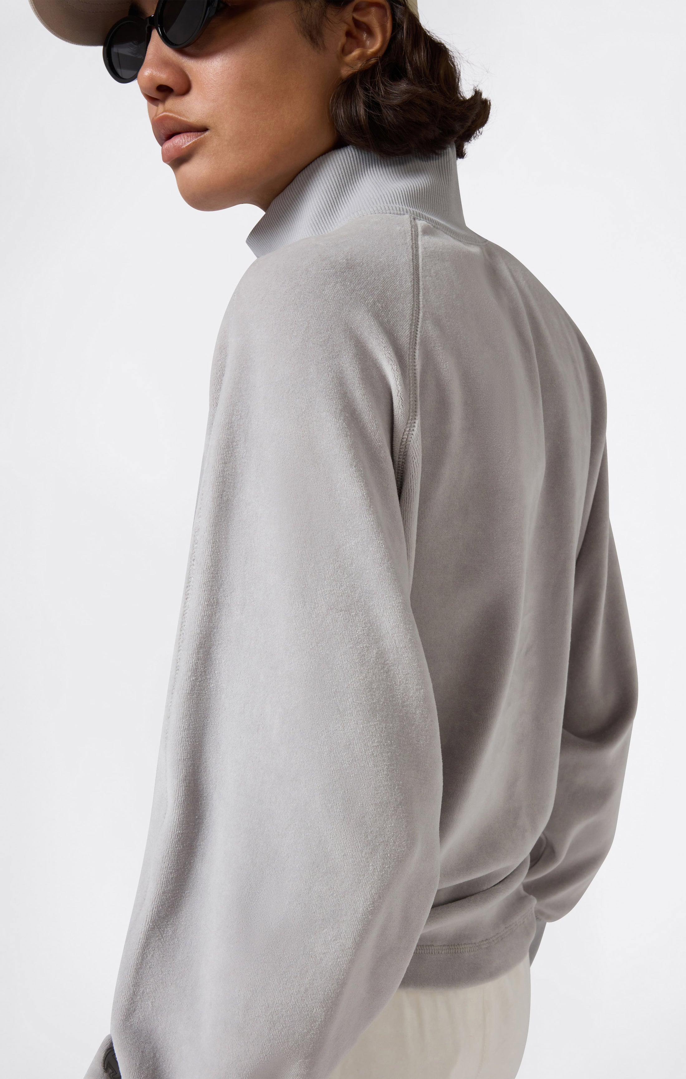 Women's Velour Half Zip Sweatshirt