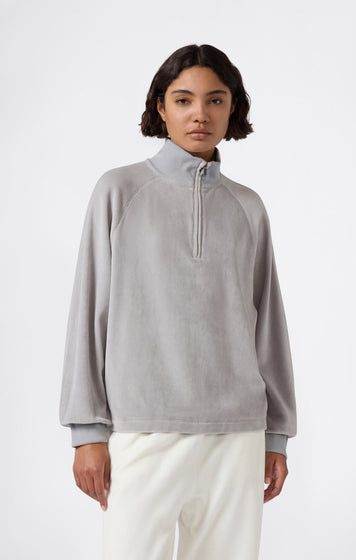Women's Velour Half Zip Sweatshirt