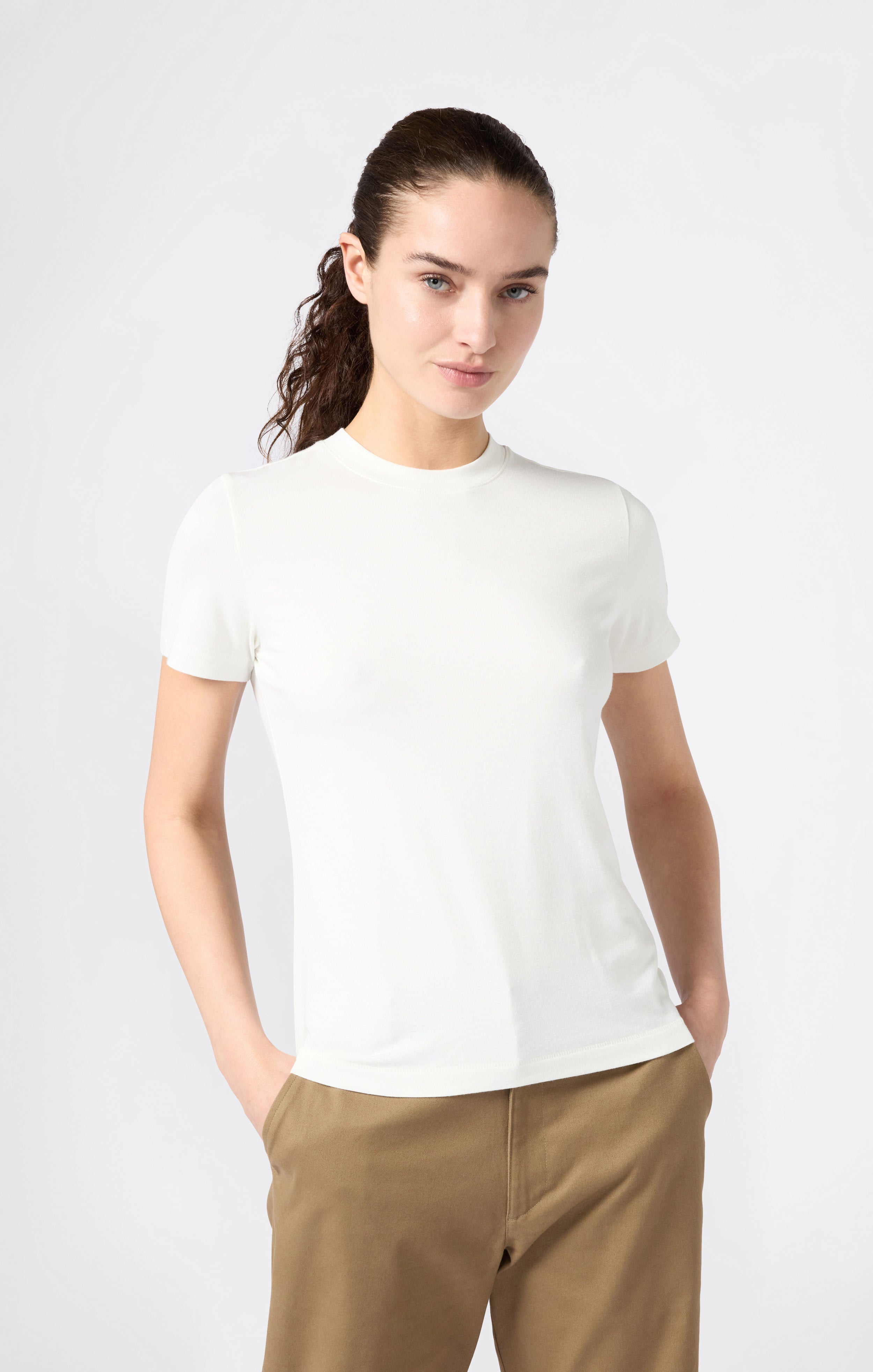 Camiseta Slim Fit de Mujer en Jersey Elástico