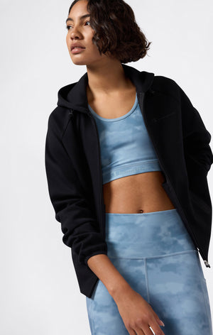Women’s Full Zip Hoodie Stretch Poly-Cotton Sweatshirt C-Tech