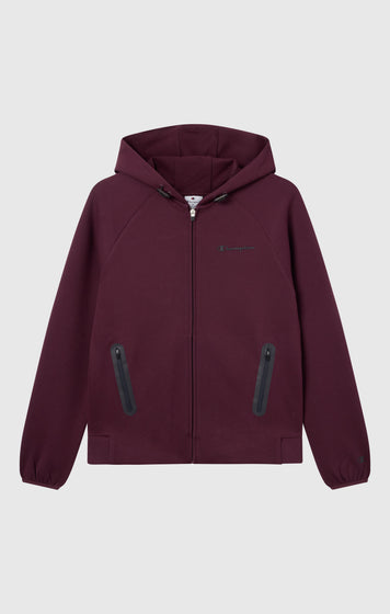 Felpa Donna Con Cappuccio E Zip Intera In Misto Cotone Stretch C-Tech