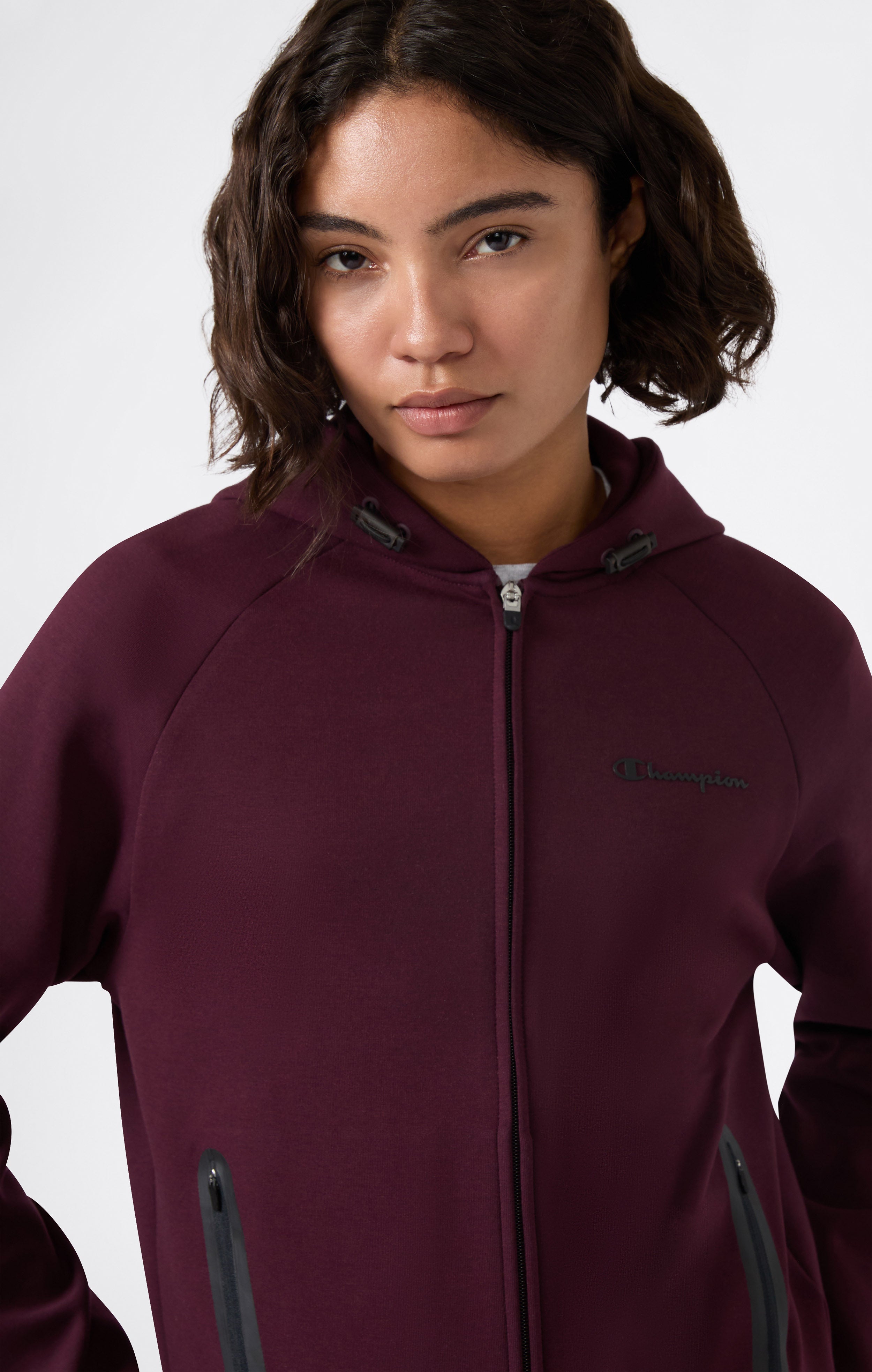 Women’s Full Zip Hoodie Stretch Poly-Cotton Sweatshirt C-Tech