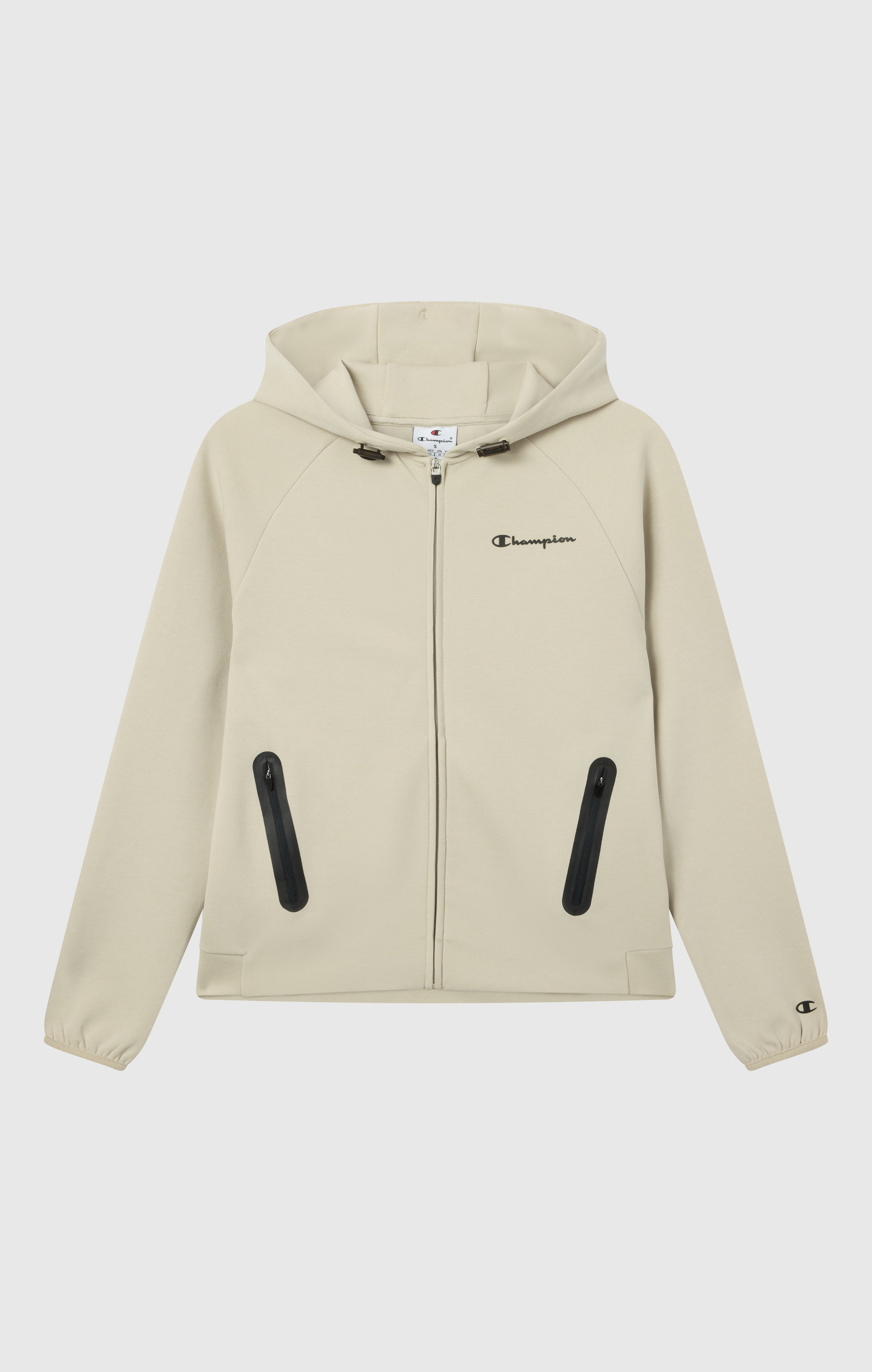 Felpa Donna Con Cappuccio E Zip Intera In Misto Cotone Stretch C-Tech