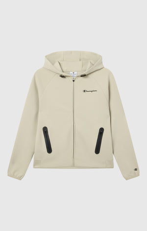 Felpa Donna Con Cappuccio E Zip Intera In Misto Cotone Stretch C-Tech