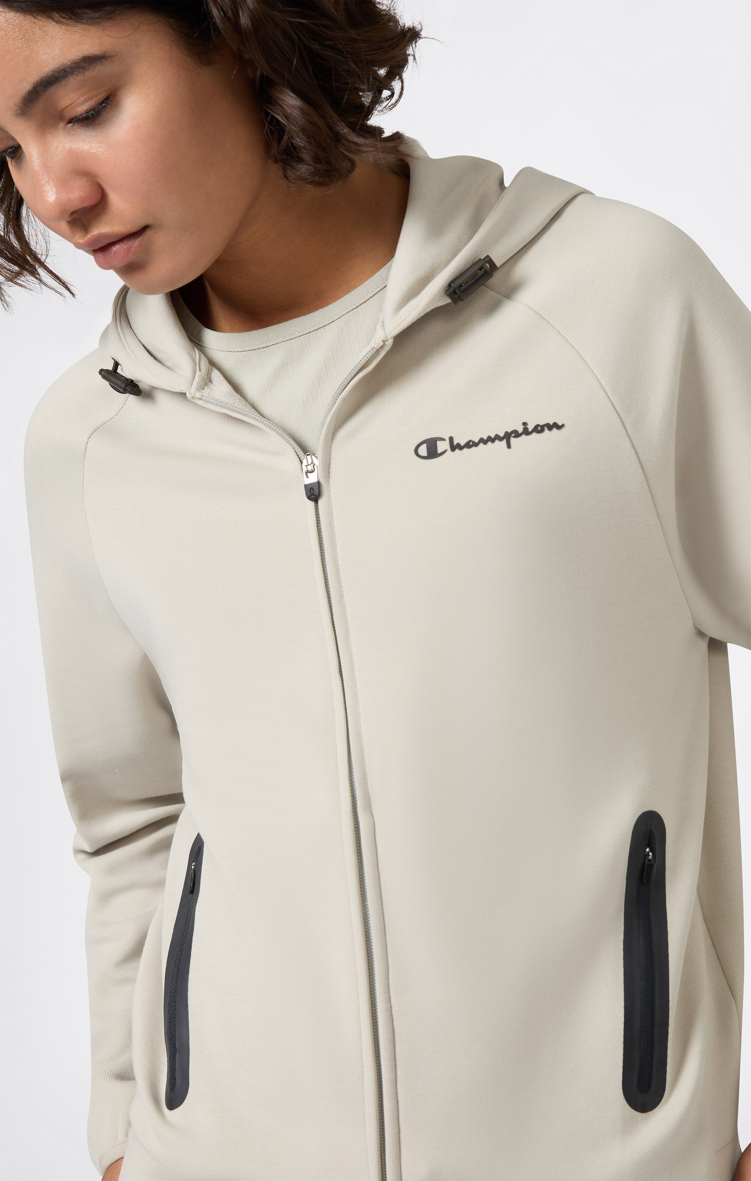 Women’s Full Zip Hoodie Stretch Poly-Cotton Sweatshirt C-Tech