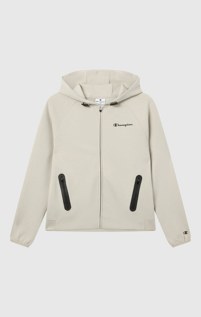 Sweat Femme À Capuche Et Zip Intégral En Molleton Stretch Coton C-Tech